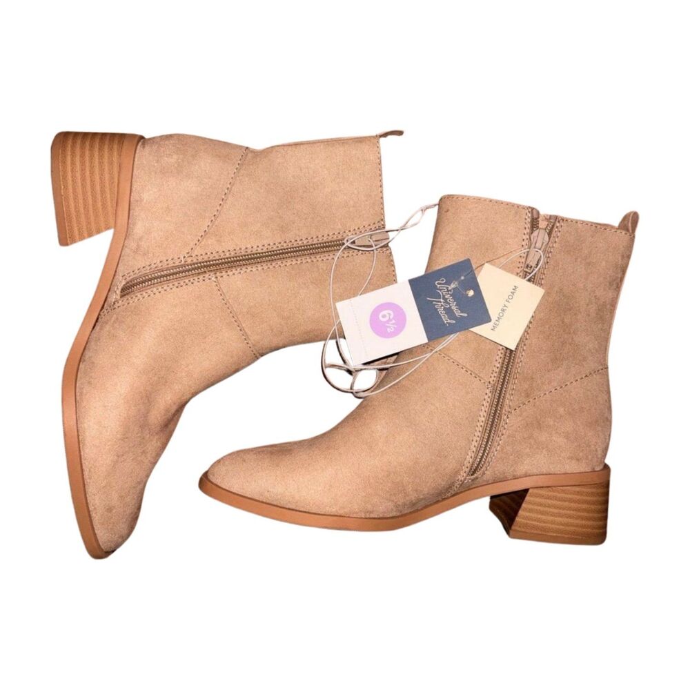 Universal Thread Ashley Memory Foam Ankle Boots Taupe Women’s Size 6.5 NWT - Picture 2 of 5